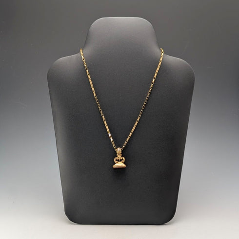 アンティーク ロールドゴールド製 シーリングペンダント ネックレス付